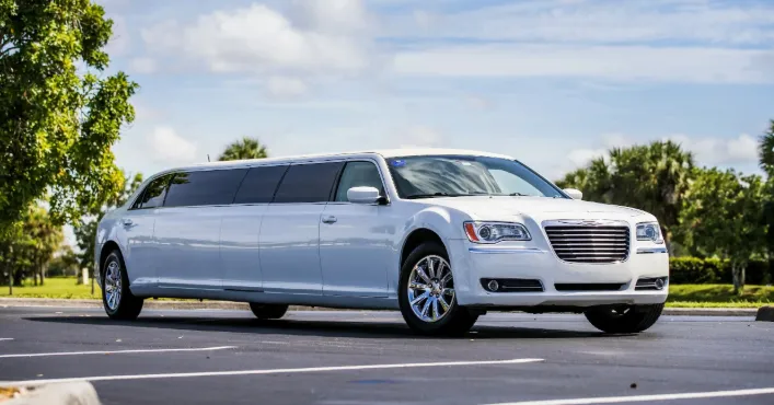 10 Passenger White Stretch Limousine